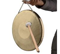 DOOKAA gong tibetano gong tibetano grande gong tibetano piccolo Strumento a percussione dell'opera della chiesa del gong dell'ottone del piatto del gong della mano di 30cm con il martello rotondo di g