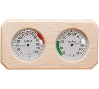 DOOKAA Sauna Igrothermograph Termometro Temperatura Igrometro Termometro igrotermografo per Sauna in Legno di Pino, Scala di Temperatura da 0C-120C, Scala di umidità da%
