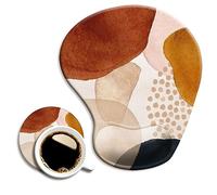 DOOKE Tappetino per mouse ergonomico con supporto per il polso e sottobicchiere, tappetino per mouse con base antiscivolo in PU per casa, ufficio, lavoro, studio, facile digitazione e sollievo dal