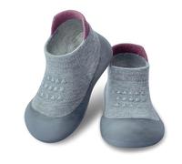 Dookeh Scarpine primi passi per bambini, antiscivolo, per ragazze e ragazzi, A3 grigio., 12-18 mesi