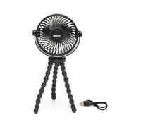 Dooky Ventilatore per passeggino Deluxe, universale Clip-On Fan con ali in schiuma morbida, flessibile a 360°, forte flusso d'aria, per passeggino, ovetto e box, funzionamento a batteria, colore nero