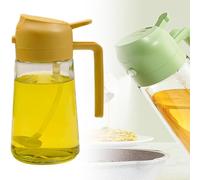 Doolitt 2 in 1 Spruzzatore Olio,Oliera Spray Per Friggitrice Ad Aria,470ML Bottiglia Dispensatrice D'Oliva Nebulizzatore Olio,Cucina, Insalata,Barbecue (Giallo)