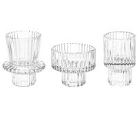 Doolitt Set di 3 Porta Candele, Portacandele da Tavolo, Moderni Vetro Decorazione, Porta Tealight Candle Holder,Cristallo per Casa, Cena, Matrimonio, Festa, Festival (3, Trasparente)