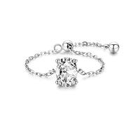 DOOLY 5 Anelli a Catena Trasparente Stile Trendy 925 Sterling Argento Regolabile Anelli di Colore Oro Oro per Le Donne Gioielli da Sposa