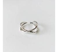 DOOLY 925 Sterling Argento Vintage Croce Anelli di Dito Anelli per Le Donne Coppia di Gioielli Minimalista Regalo di Gioielli prevenzione di allergia