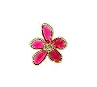 DOOLY Anelli alla Moda Colore Oro Blu Grigio Bianco Rosso Grande Fiore di Cristallo Gioielli da Festa per Le Donne Regalo