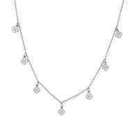 DOOLY Collana 925 Gioielli in Argento Sterling per Donna Paillettes Moda Gioielli Choker Cristallo Oro/Argento