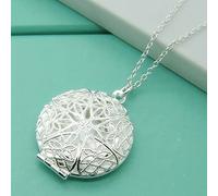 DOOLY Collana con Ciondolo con Cornice per Foto Rotonda in Argento Sterling 925, Collana con Ciondolo Donna, Gioielli di Moda, Regalo di Natale