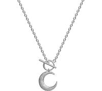 DOOLY Collana con Ciondolo in Argento Sterling 925 con Ciondolo a Forma di Luna Grande per Ciondolo da Donna con Ciondolo per Gioielli da Sposa