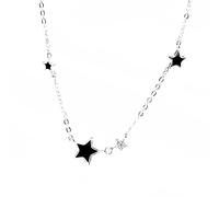 DOOLY Collane e ciondoli con ciondoli a Forma di Stella Nera in Argento Sterling 925 per Le Donne Girocolli per Gioielli di Moda per Feste di Matrimonio