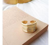 DOOLY Minimalist 925 Sterling Argento Anelli Anelli Nuovi Tendenze Francia Placcato Oro Multistrato Geometrico monili monili Regali