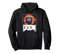 Doom Cacodemon Flames with Frame DLC Art Video Game Felpa con Cappuccio