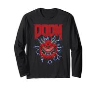 Doom Cacodemon with Lightning Distressed Video Game Maglia a Manica