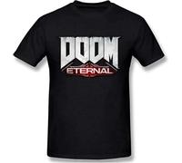 Doom Eternal Men's Basic Short Sleeve T-Shirt Fashion Printed Casual Short Sleeve Cotton Black Size 3XL