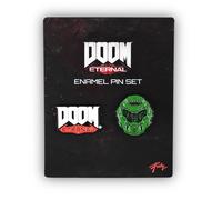 Doom Eternal Slayer & Logo Pin Set Esclusivo Smalto Collettore Poli Set Di 2