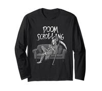 Doom Scrolling - Grim Reaper Killing Time Maglia a Manica