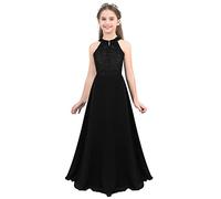 Doomiva Abito da Principessa per Bambina Ragazza Vestito Elegante Abito da Damigella d'Onore Abito da Cerimonia Senza Manica Compleanno Sposa Nozze Nuziale Nero 16 Anni