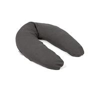 Doomoo Basics - Cuscino per gravidanza Big Tetra Grey, multiuso, grande cuscino per allattamento e maternità, per dormire, allattare e rilassarsi, riempito di microsfere con fodera lavabile