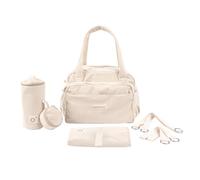 doomoo Borsa fasciatoio soffice, capacità 24 l, custodia rimovibile, 8 elementi essenziali per bambini, include un fasciatoio e cinghie per passeggino, borsa per pannolini, beige