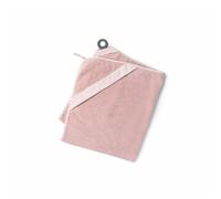 Doomoo DRY'N Play - Asciugamano con cappuccio, 100% cotone biologico, certificato Oeko Tex, grande formato 100 x 90 cm, con anello di fissaggio e dentizione in silicone, colore: Rosa