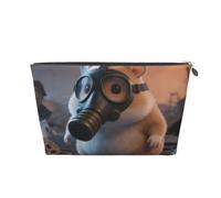 Doomsday - Trousse da viaggio in pelle per trucchi, impermeabile, motivo: criceto