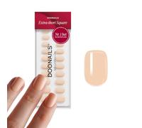 Doonails® Lot de 30 unghie finte da pressare in gel morbido - Albicocca - Quadrate extra corte pesca - Da incollare - Copertura completa - Qualità salone