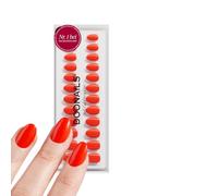 DOONAILS® On Fire, Set di 30 unghie finte in morbido gel, corte e rotonde, colore rosso fuoco, copertura completa, 15 misure, 7-14 mm, lunghezza 14 mm