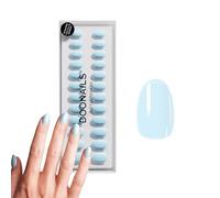 DOONAILS Press On Nails Set da 30 pezzi Baby Blue forma arrotondata blu - Unghie da incollare Full Cover in qualità salone - Finte nails Soft Gel Short - Naturale e piacevole al tatto