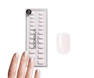 DOONAILS Press On Nails Set di 30 Pillow Talk Square Form Off-White - Unghie da incollare Full Cover in qualità da salone - French Nails Soft Gel Extra Short - Naturale e piacevole da indossare