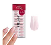 DOONAILS® Set di 30 unghie finte a pressione in gel morbido, 15 misure, 7-14 mm, lunghezza 16 mm, colore nero