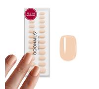 DOONAILS® Set di 30 unghie finte a pressione in morbido gel, colore albicocca, forma quadrata, extra corte, da incollare, copertura completa, qualità da salone