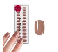 DOONAILS® Set di 30 unghie finte in morbido gel, effetto espresso, quadrate, extra corte, marrone nude, copertura completa, qualità da salone
