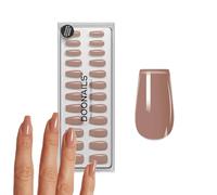 DOONAILS - Soft Gel Press On Nails, set da 30 pezzi, forma caffè espresso, unghie nude da incollare, copertura completa in qualità salone, unghie finte in gel morbido, naturale e piacevole da