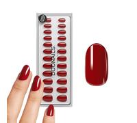 DOONAILS - Soft Gel Press On Nails Set da 30 pezzi, Mon Cheri forma arrotondata, unghie rosse da incollare, copertura completa in qualità salone, finte unghie morbide in gel medio, naturale e