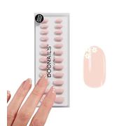 DOONAILS Soft Gel Press On Nails Set di 30 unghie Flower Power forma arrotondata Crema da incollare Full Cover in qualità salone unghie finte soft gel Medium naturale e piacevole da indossare