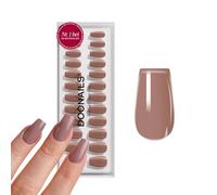 DOONAILS Unghie press-on in gel morbido, 30 bara espresso, nude, medie