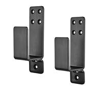 Door Barricade Brackets,AINAFIX 2 Pack Drop Open Bar Holder for Home Security, 2x4 Bar Brackets Prevent Unauthorized Entry, Carbon Steel,Black