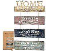 Door Blessing Sign, Decorative Vintage Wooden Signs, Rustic Home Wall Art, Inspirational Hanging Placche, Farmhouse Aesthetic, For Living Room, Entryway, Bathroom, Home Decoration