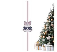 Door Bow - Cute Bunny Head Spring Decoration for Adorning | Soft Burlap with Wire-Edged Ribbons & Pastel Animal Motif Ornament for Thresholds, Mantels, Cupboards and Railings 185-210 Characters