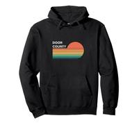 Door County Retro Sunset Felpa con Cappuccio