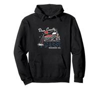Door County Skyline Barca a Vela Wisconsin Vintage Retro Travel Felpa con Cappuccio