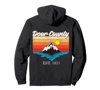 Door County Vintage Tramonto USA Vacanza Felpa con Cappuccio