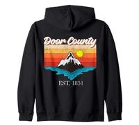 Door County Vintage Tramonto USA Vacanza Felpa con Cappuccio