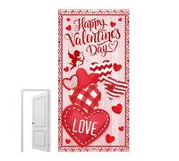 Door Cover - 100D Polyester | Döor Curtain | Heart Theme Romantic Signs For Indoor, Outdoor,Outside, Garage,Front Porch,Party, Decor,Holiday,supplies,valentines Door Covers,decorations, Love,