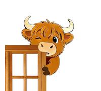 Door Frame Decor Waterproof - Adesivo Peeking Cow Design, Sign Decorations Home Bathroom, Hallway Inside Bedroom Bottom Entryway | Home Bathroom Hallway Inside Bedroom Bottom Entryway Housewarming