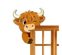 Door Frame Decor - Wood, 20cm, Waterproof Adhesive | Over Ornament, Peeking Cow Design, Elegant Home Decoration For Bathroom, Bedroom, Hallway, Inside Door, Bottom Entryway, Housewarming Gift