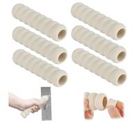 Door Handle Cover 6Pcs Anti-Collision Door Knob Safety Cover for Kids EVA Foam Handle Protector Anti-Static Antifreeze Hands Knob Covers for Furniture, Creamy White Ha