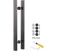 Door Handle Double Sided-with Accessories, Sliding Gate Handle for Barn/Office/Glass/Front Door, Anti-Rust Handle Pull Set, 50 60 80 120cm Long(Dark Grey,80cm/31 1/2"-50cm)