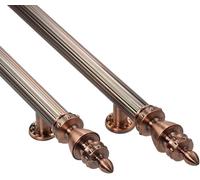 Door Handle Hardware Set Retro Red Copper Color, Extra Long Push Pull Handle for Commercial Public Gates, 1.5in Wide Pole, Stainless Steel(150cm/59"-100cm)