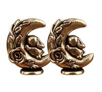 Door Hinge Decorative Topper-2 Piece Mini Bunny Magnetic Set, Solid Brass Finish, Recessed Steady-Fit Base, Whimsical Hinge Head Covers, Instant Furniture Accent | For Home